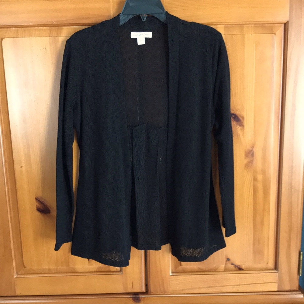 Coldwater Creek light and airy spring sweater, black, size Large.